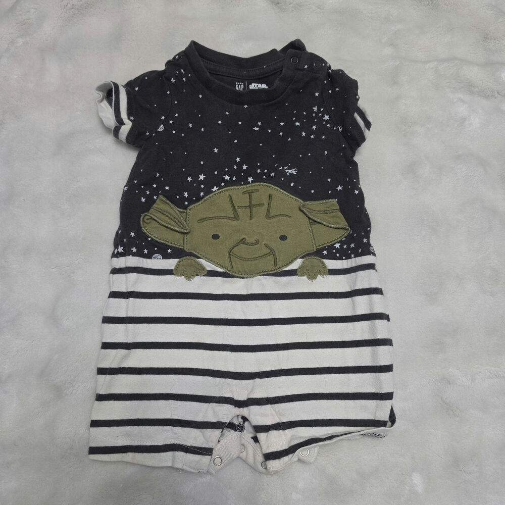 Baby Gap Star Wars Grogu Romper Baby 6-12M Too Cute I Am Unisex